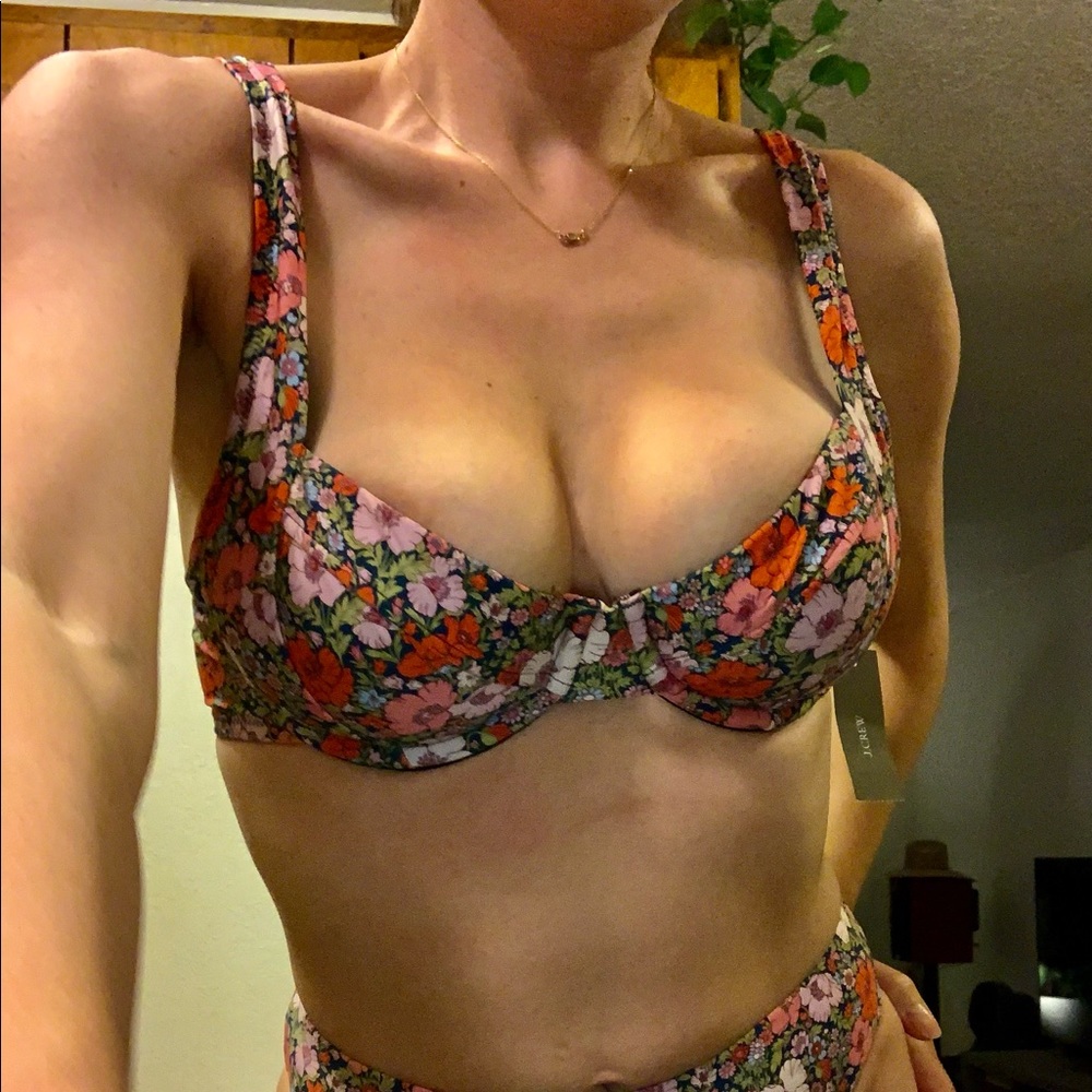 J crew Cross-back underwire bikini top in Liberty® Meadow Song floral